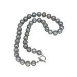 18" 10mm Pearl Necklace with Toggle Clasp Silver