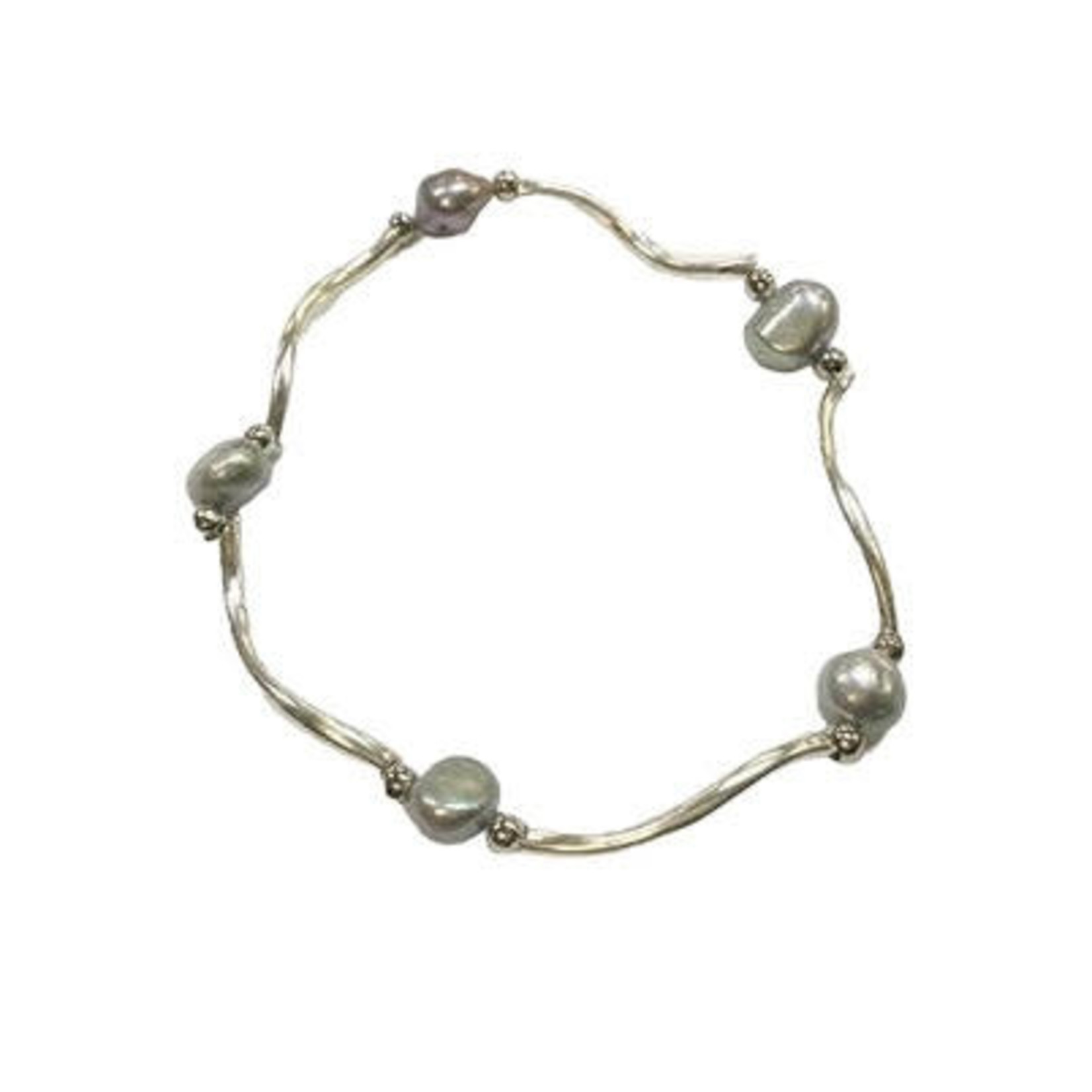 Twisted Tubes Stretch Bracelet Grey