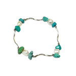 Twisted Tubes Stretch Bracelet Turquoise Howlite