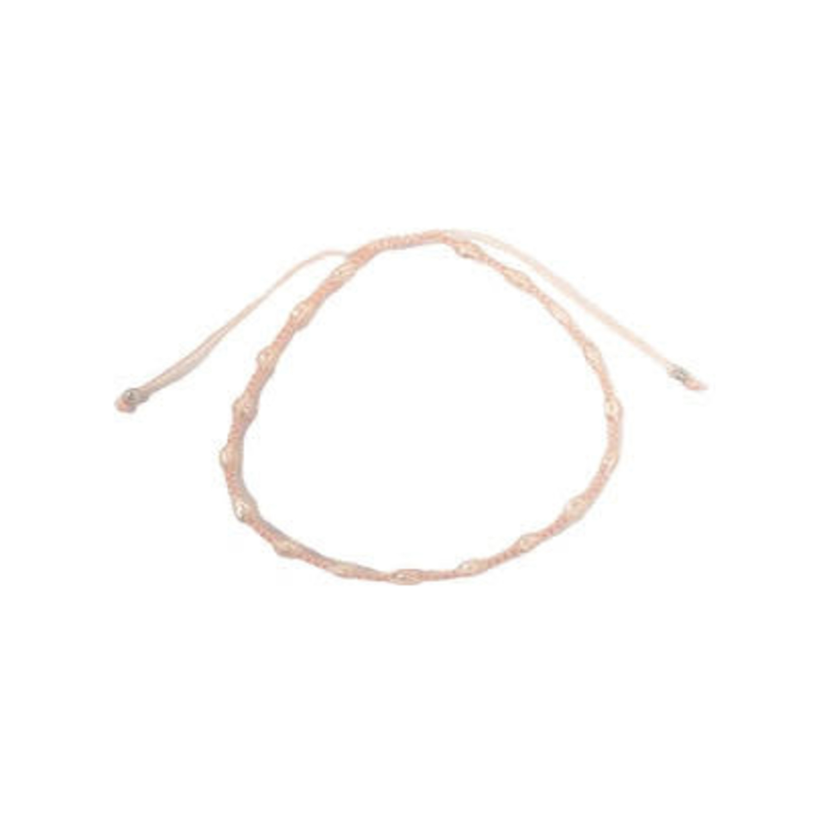 Petite Pearl Adjustable String Bracelet Peach
