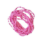 Party Stretch Beaded Bracelets, Pack of 12 Pink