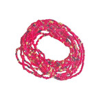 Party Stretch Beaded Bracelets, Pack of 12 Red