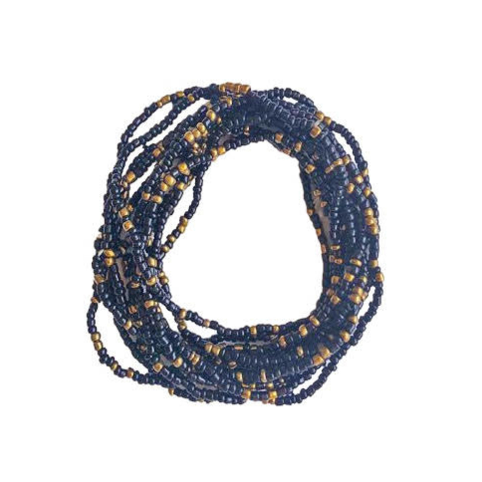 Party Stretch Beaded Bracelets, Pack of 12 Black