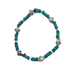 Pack of 5 Tween Size Beaded Stretch Bracelets Dark Blue