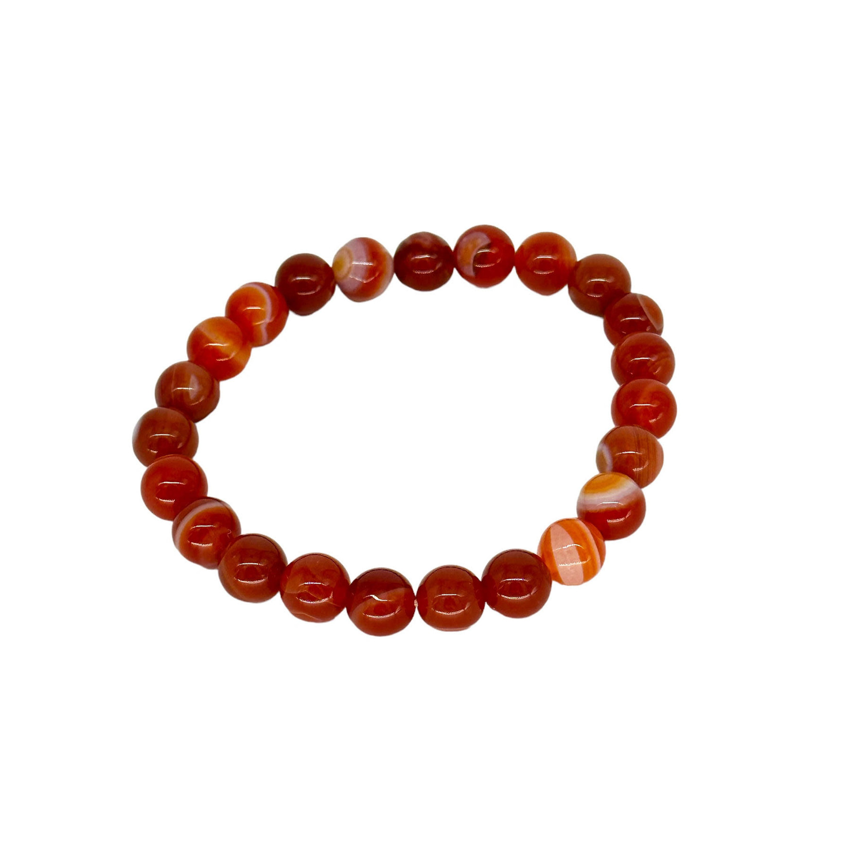 Red Agate Gemstone Stretch Bracelet 8mm