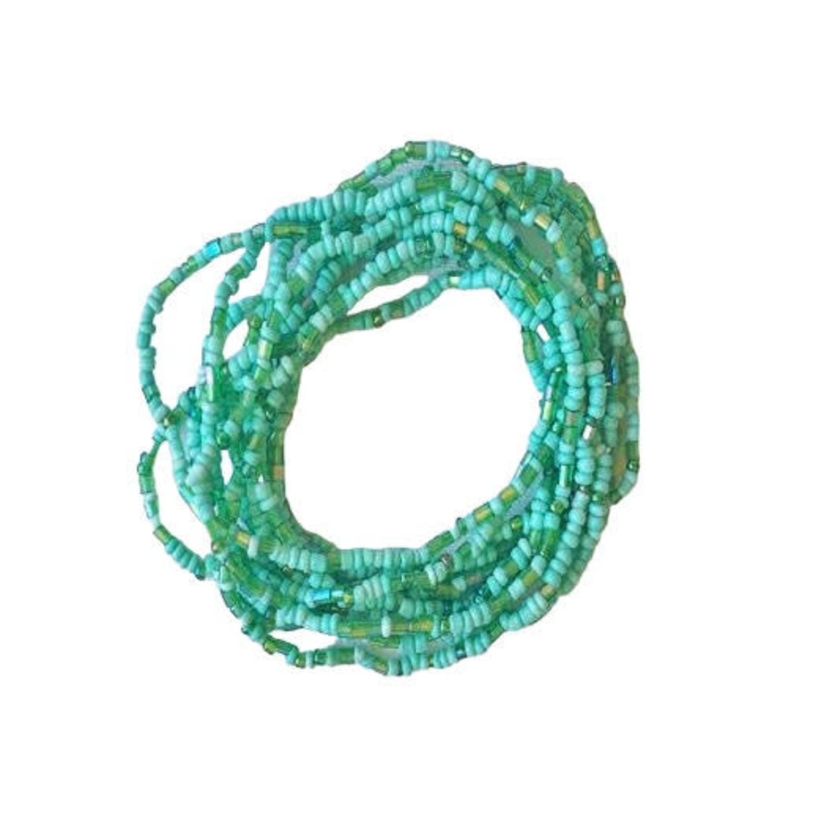 Party Stretch Beaded Bracelets, Pack of 12 Green