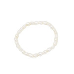 Keiki Rice Pearl Stretch Bracelet White