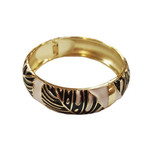 Enamel Clasp Monstera Bracelet Black