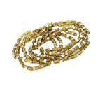 Brass Bead Stacker Stretch Bracelet, Pack of 7 Gold/Silver