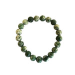 Green Spot Jade Gemstone Stretch Bracelet 10mm