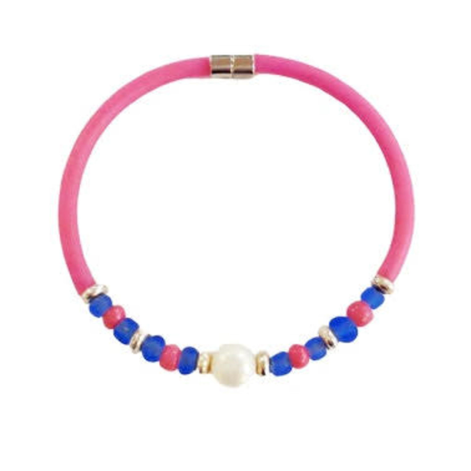 Tween Magnetic Clasp Pearl Bracelet Pink
