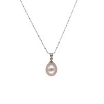 10.5 - 11.5mm Cultured Freshwater Pearl and Sterling Silver Chain Pink