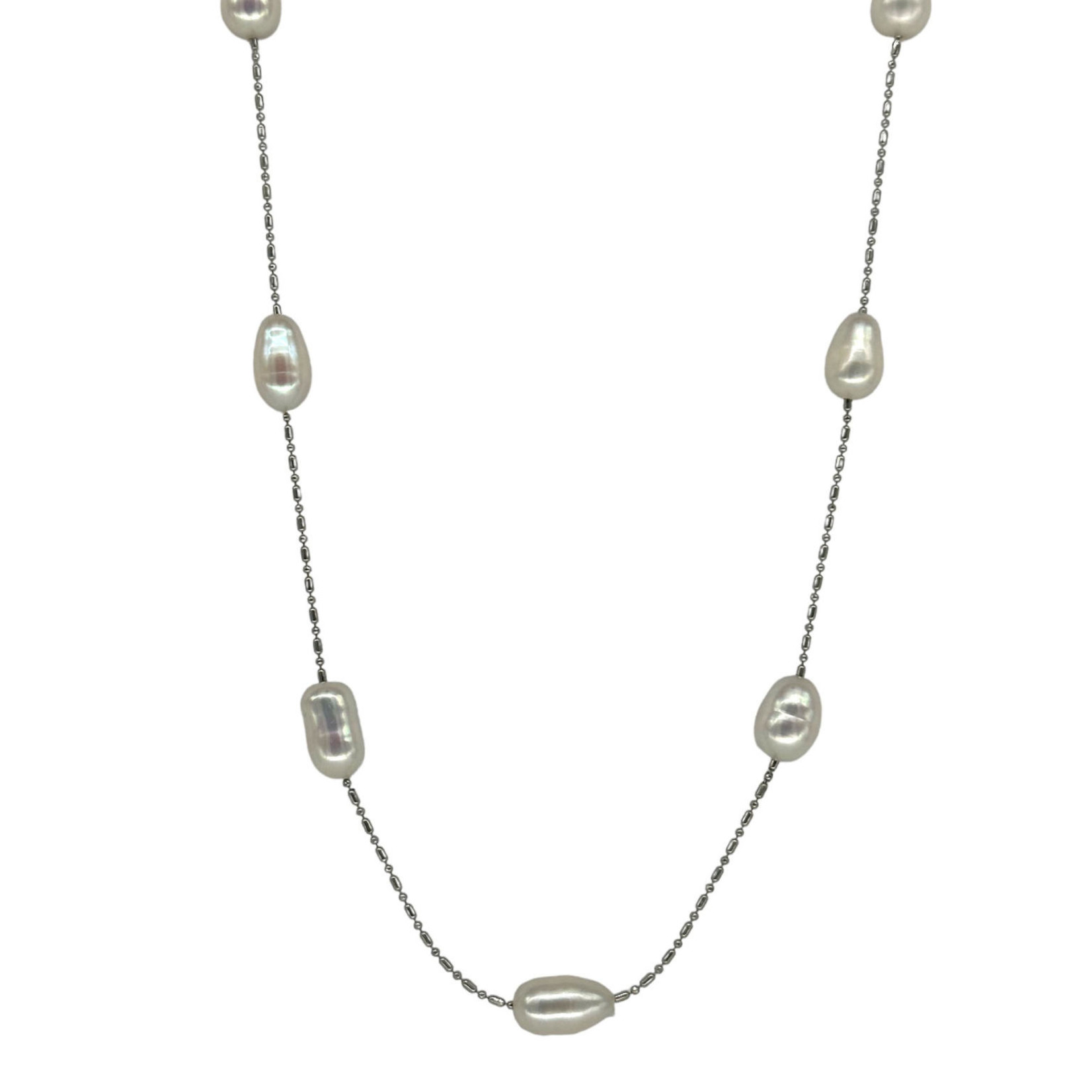 36" Dot Dash Necklace White