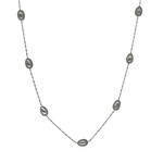36" Dot Dash Necklace Silver