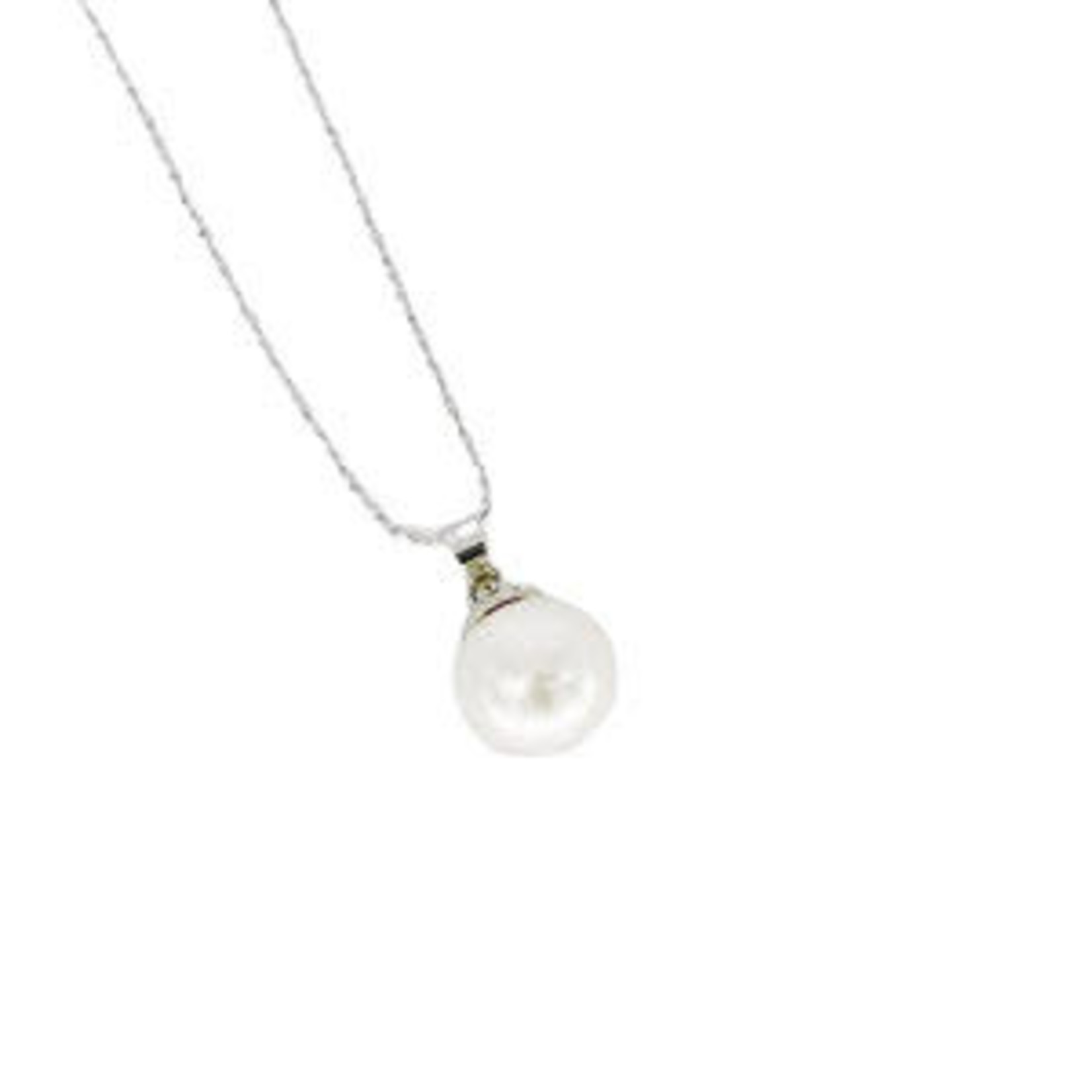 11-12.5mm Cultured White Pearl Pendant on 18 inch Sterling Chain