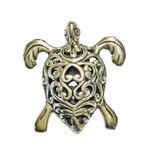 P97 Sterling Silver Carved Turtle Pendant