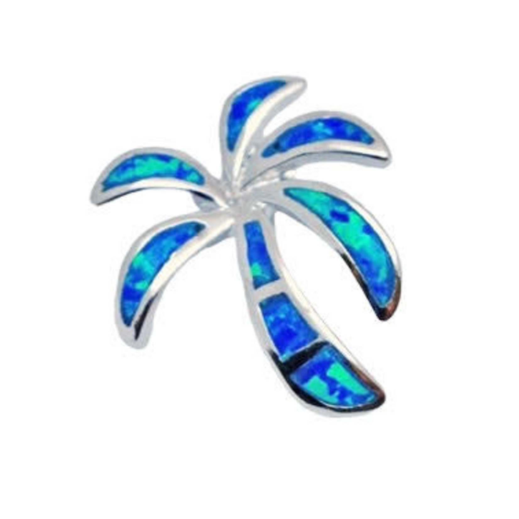 P78 Sterling Silver Synthetic Opal Palm Tree Pendant