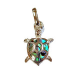 P38 Sterling Silver Turtle with Paua Shell Pendant