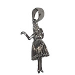 P207 Sterling Silver Swaying Hula Girl Pendant