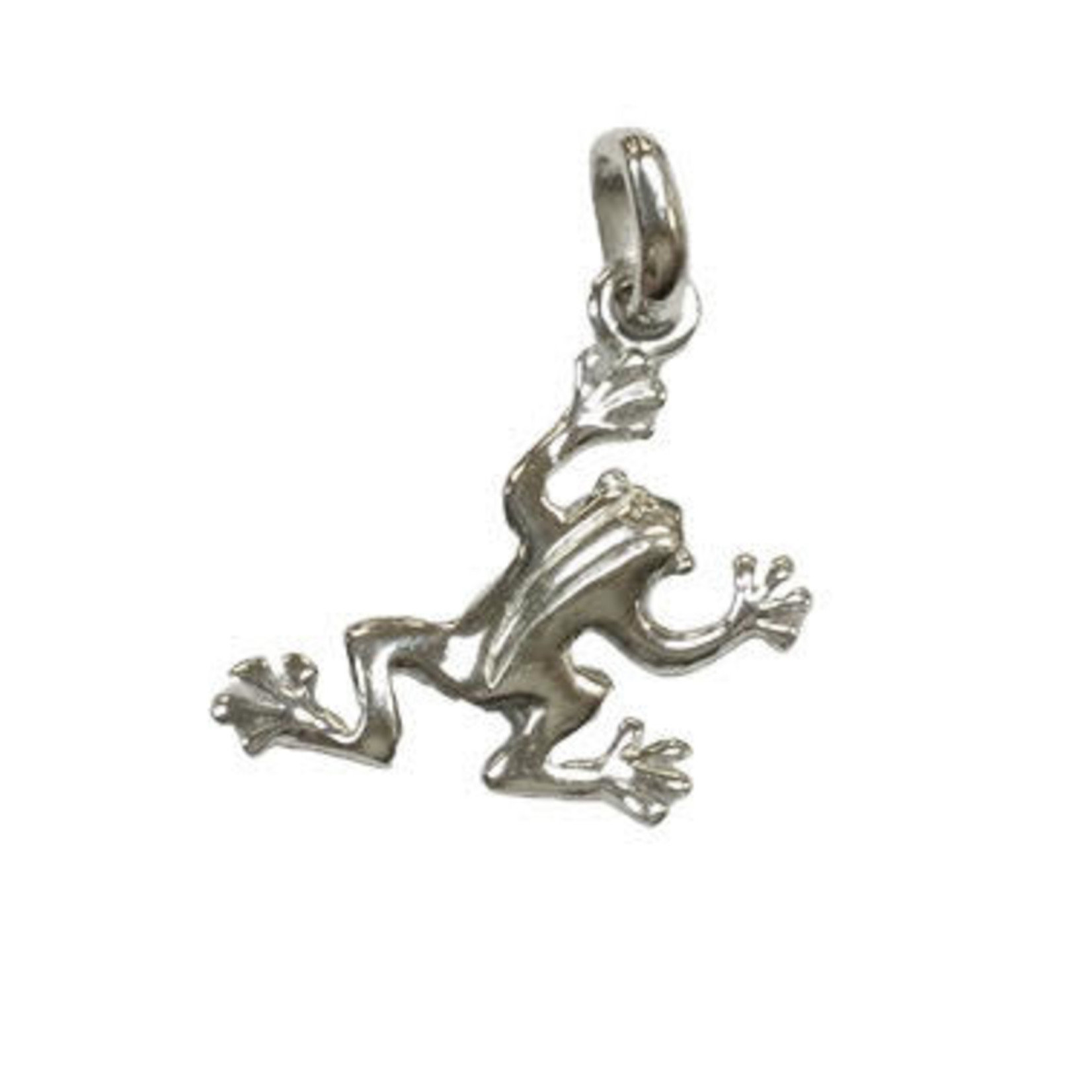 P190R Sterling Silver Rhodium Finish Frog Pendant