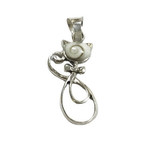 P174 Sterling Silver Eye of Shiva Cat Pendant