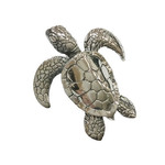 P162 Sterling Silver Large Turtle Pendant