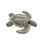 P154 Sterling Silver Extra Large Turtle Pendant