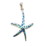 P120 Sterling Silver Synthetic Opal Starfish
