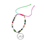 Adjustable Beaded Anklet with Charm Multi Wave