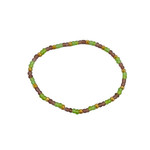 Beaded Stretch Anklet, Pack of 5 Green Gold