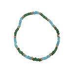 Beaded Stretch Anklet, Pack of 5 Blue/Green