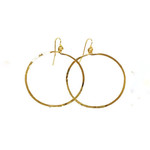 Lani  11G Gold Plated Hammered Earrings Circle  Large