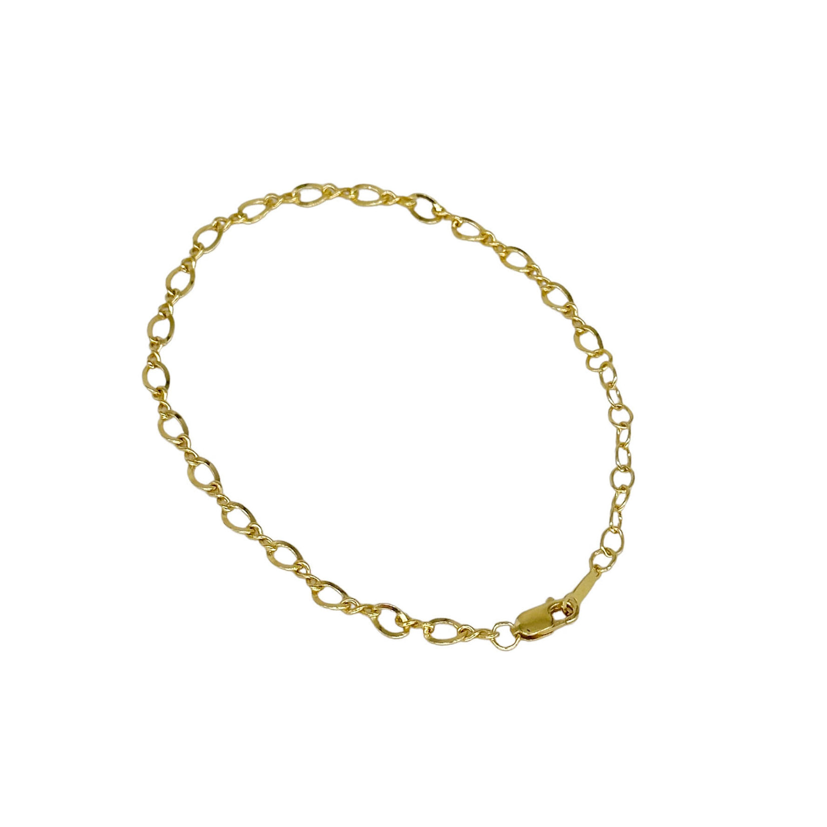 Gold Fill Figure 8 Cable Chain Bracelet with 1" Extender