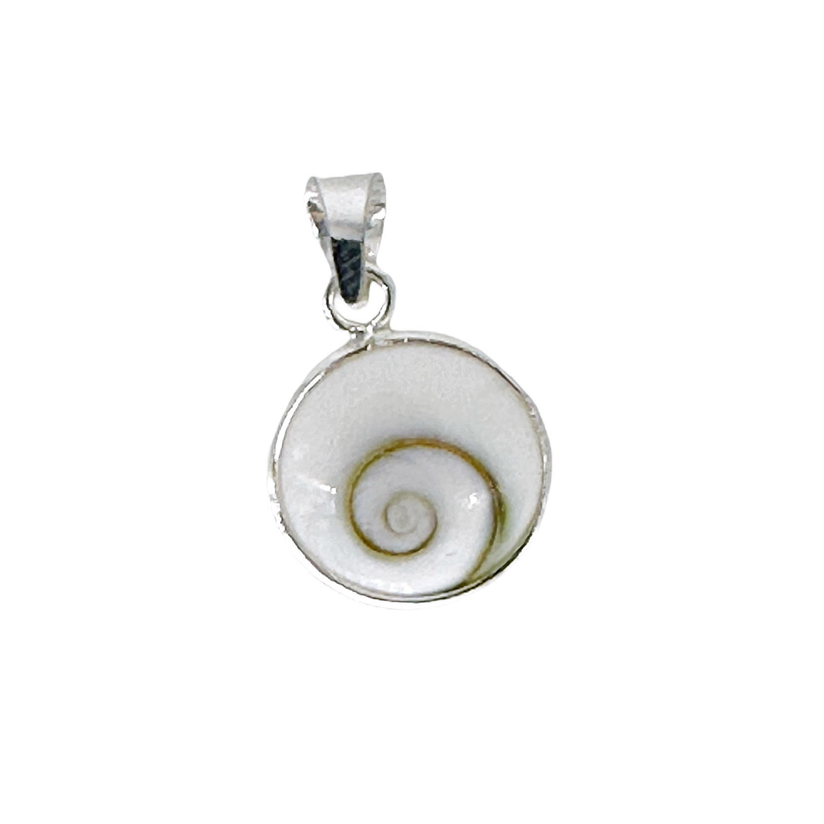 P170 Sterling Silver Eye of Shiva Round Pendant Large