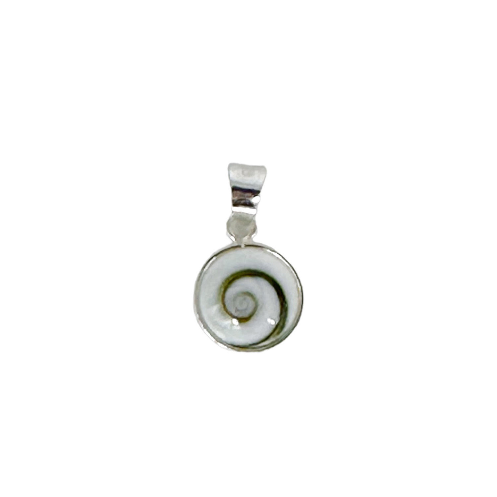 P358 Sterling Silver Eye of Shiva Round Pendant Small