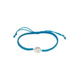 Adjustable String Bracelet with Eye of Shiva Vivid Blue