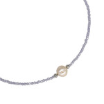 Zircon White Pearl Adjustable 16-18" 2mm Gemstone Bead Necklace