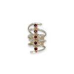 Sterling Silver Five Stone Garnet Cage Ring