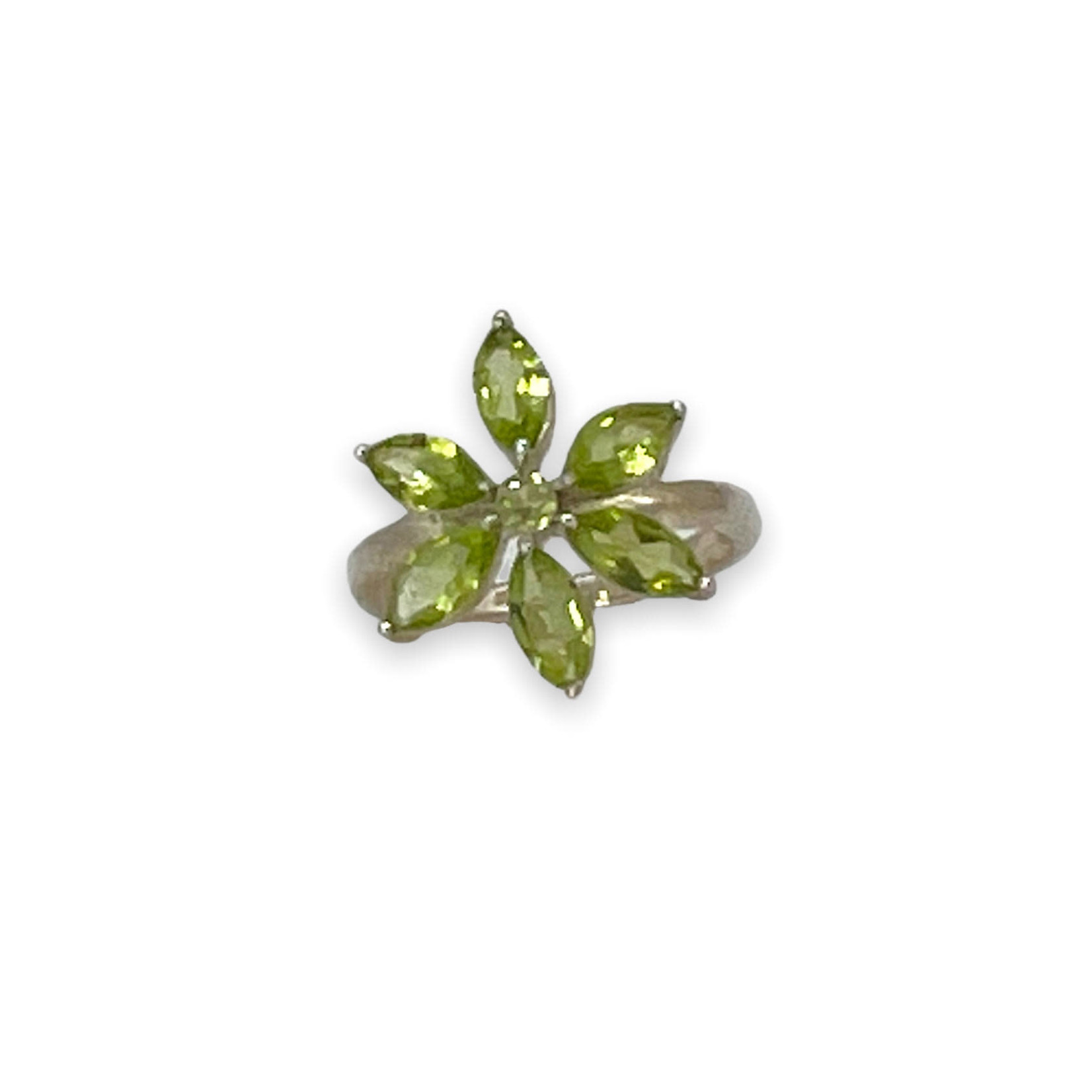 Sterling Silver Peridot Flower Ring