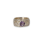 Sterling Silver Open Weave Band Amethyst Ring