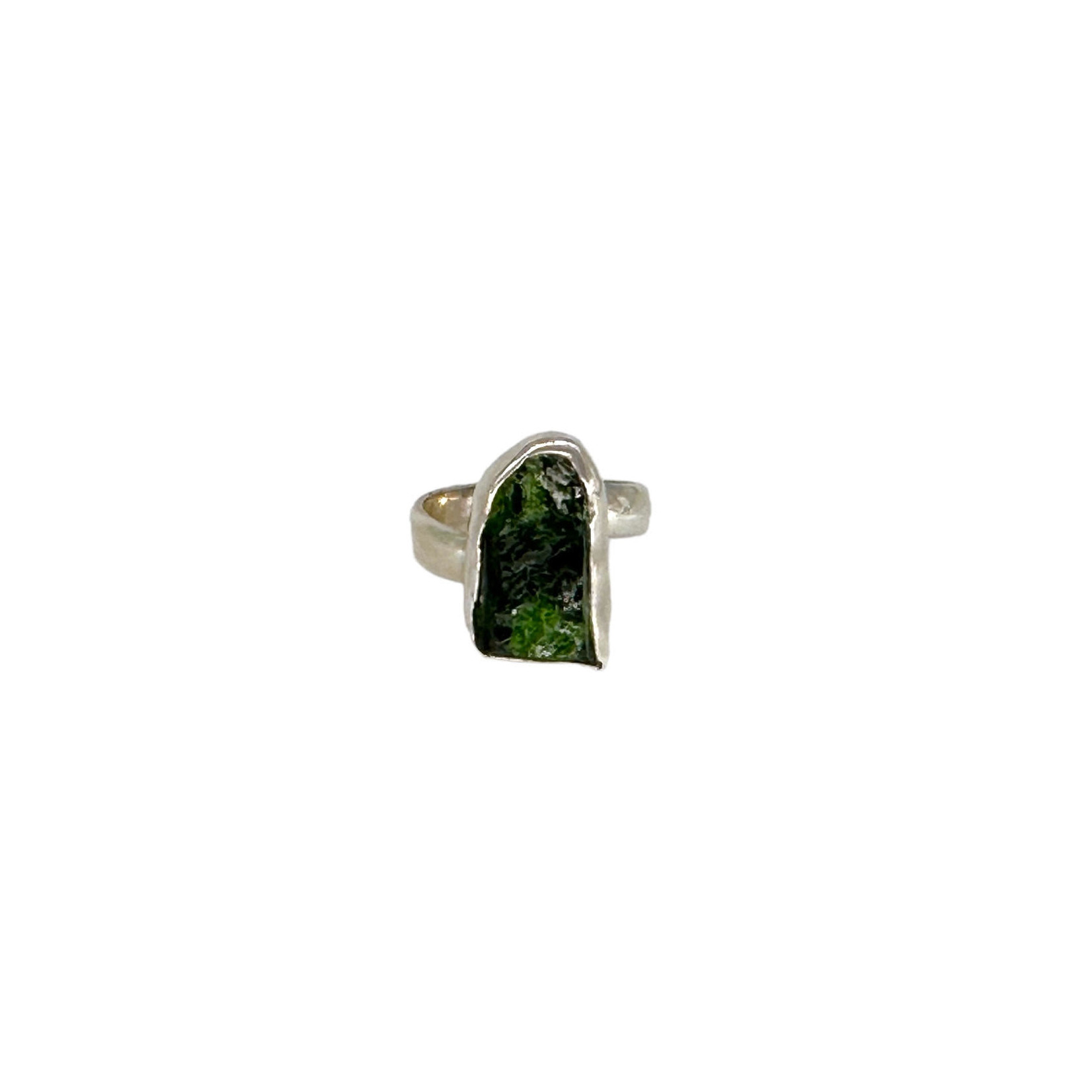 Sterling Silver Tourmaline Adjustable Rough Cut Chunk Ring