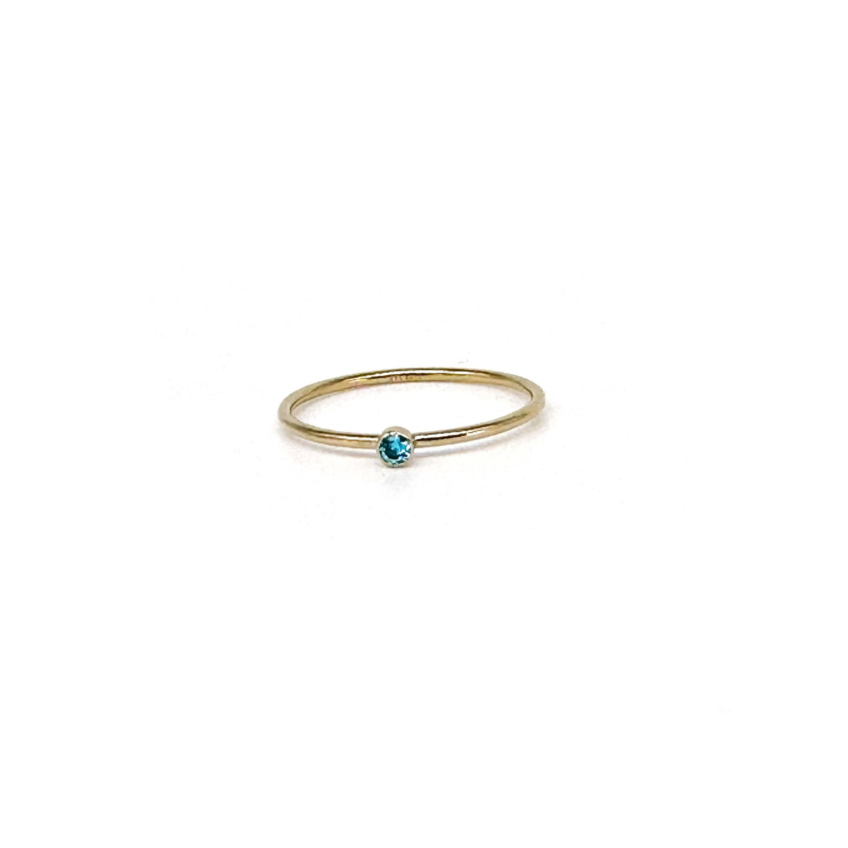 Gold Fill2mm Swiss Blue CZ Stacking Ring