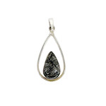 Sterling Silver Raindrop Rutilated Quartz Pendant