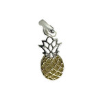 P337G2 Sterling Silver Two Tone Tiny Pineapple Pendant