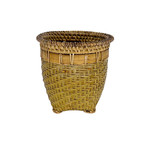 Hand Made Tan Bamboo Basket Size 1 (16cm Diameter x 15cm Deep)
