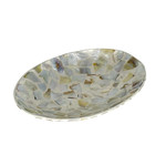 Handmade Mother of Pearl Mosaic Chip Oval Bowl 20cm