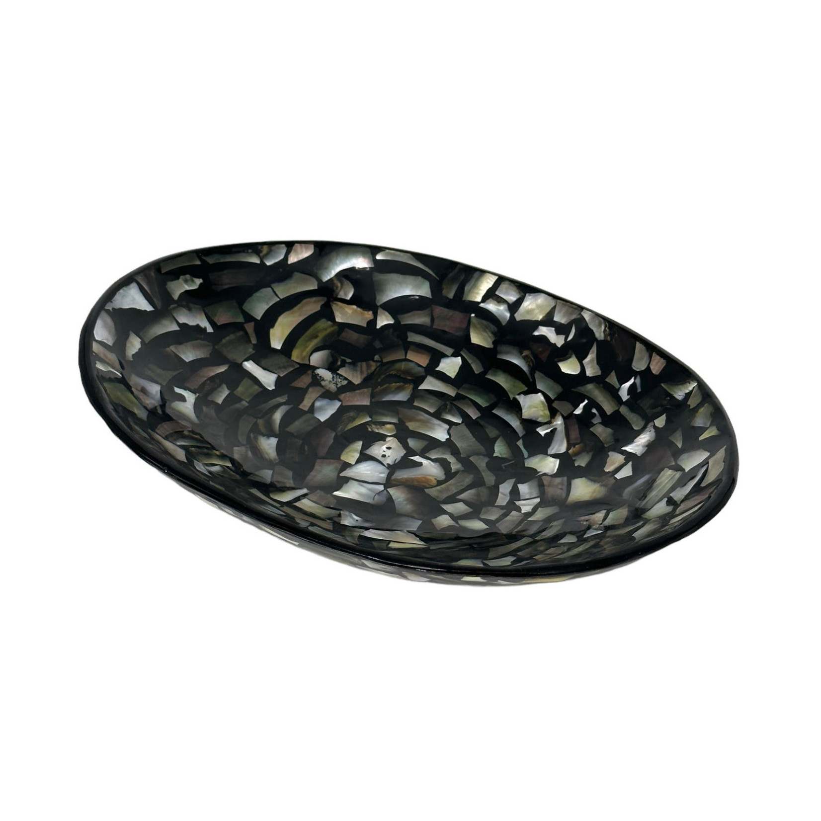 Handmade Caping Shell Mosaic Chip Oval Bowl 30cm