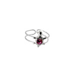 Sterling Silver Adjustable Toe Ring Turtle Pink CZ