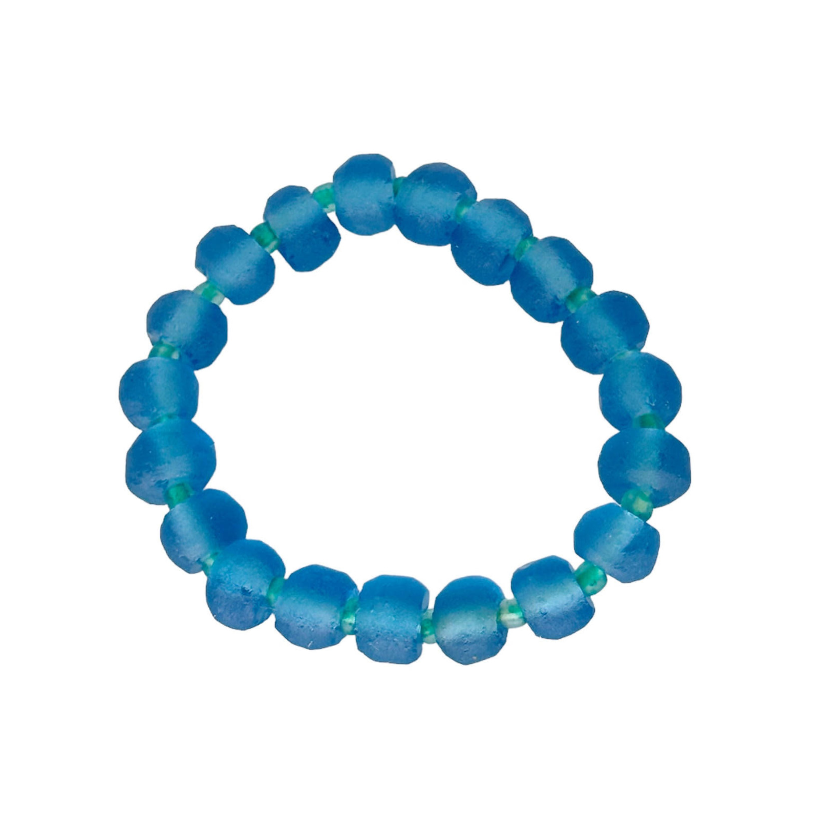 BGL45 Beach Glass Bracelet Blue