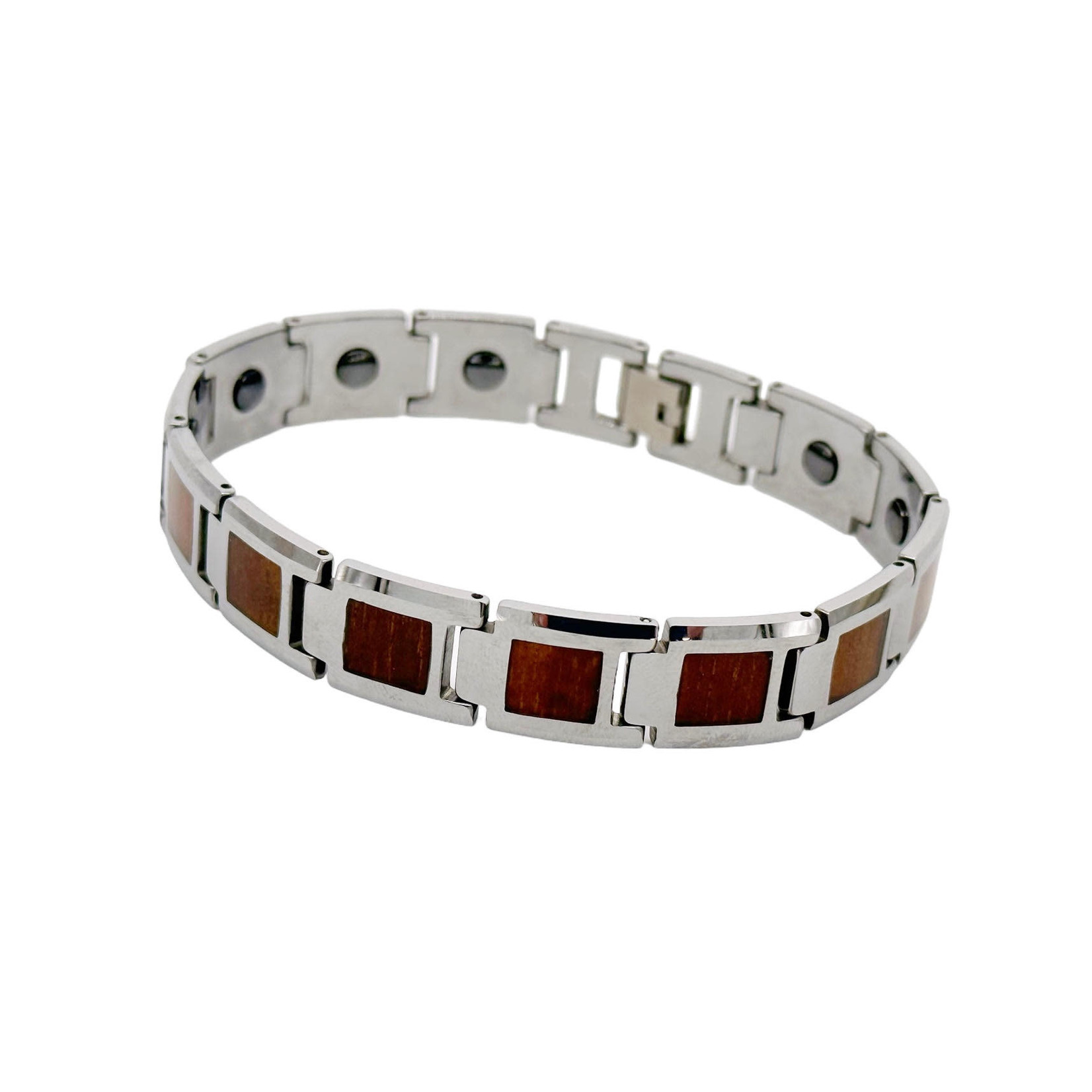 14mm Rectangle Tungsten Koa Wood Men's Bracelet